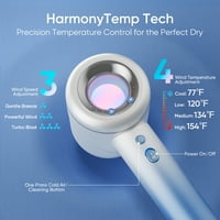 Фен за коса Moosoo со 110, RPM мотор без четка, јонски фен за коса со голема брзина со температури и брзини