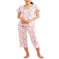 Сет за спиење на женски пижами и капри за спиење