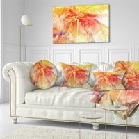 DesignArt Ретро палма црвена жолта акварел - Сликарство на дрвја фрлаат перница - 12x20