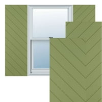 Ekena Millwork 15 W 78 H TRUE FIT PVC Diagonal Slat модерен стил фиксирани ролетни за монтирање, мов зелена