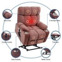 Електричен стол за масажа на Aukfa со топлина, стол за лифт за стари лица, роза
