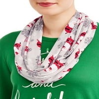 Декември 25-ти декември за женски празник графичка маица со долги ракави шамија 2fer 2fer