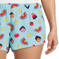 Pacенски и женски Pac-Man Plus Plus Print Shart Shorts, 2-пакувања, големини XS-3X