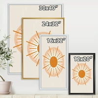 DesignArt 'Портокалово зрачење Сонце II' модерно врамено платно wallидно печатење