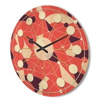 DesignArt 'Геометриска ретро решетка I' модерен wallиден часовник од средниот век
