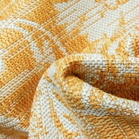 Добро ткаен Лиа Делфи Ориентална персиска жолта 5'3 7'3 килим на отворено во внатрешноста на отворено