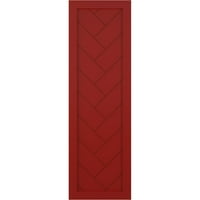 Ekena Millwork 12 W 30 H TRUE FIT PVC SINGE PALLEY HERRINGBONE модерен стил фиксирани ролетни за монтирање, оган црвено