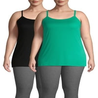Terra & Sky Women's Plus Size Tunic должина на секојдневна суштинска Ками, пакет