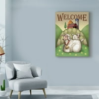 Трговска марка ликовна уметност „овци добредојдени“ платно уметност од Маргарет Вилсон