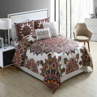 Домашна мулти-боја Тамара постелнина за постелнина, вклучен, вклучен Шамс