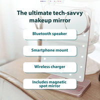Essесика Симпсон со 4-во-паметен LED Vanity Mirror, станица за безжично полнење и Bluetooth звучник, нивото на светлина