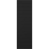 Ekena Millwork 18 W 45 H TRUE FIT PVC HORIONTAL SLAT модерен стил фиксиран монтиран ролетни, црна