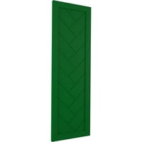 Ekena Millwork 15 W 76 H TRUE FIT PVC SINE PALLE PANEL HERRINGBONE модерен стил фиксни ролетни за монтирање, виридијан зелена