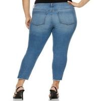 Фармерки со Софија од Софија Вергара плус големина Роза Курви искинаа фармерки на глуждот со високи половини