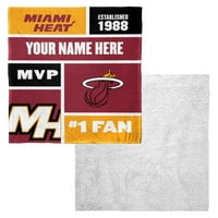 Мајами топлина НБА -бок -блокада персонализиран свилен допир Шерпа фрла ќебе
