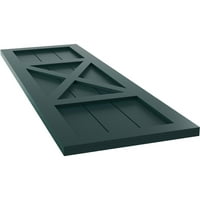 Ekena Millwork 18 W 41 H True Fit PVC Center X-Board Farmhouse Fixed Mount Sulters, Thermal Green