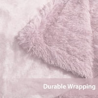 Уникатни поволни цени бушаво крзно од крзно декоративно ќебе темно розово фрлање