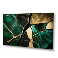 DesignArt Апстракт Geode Gold I Canvas Wallидна уметност