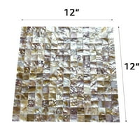 Art3d Square Chaptured Brown Beledless In. In. Мајка на Перл плочка
