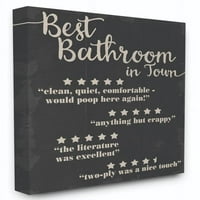 Tuphell Industries Најдобра бања со пет starвезди црни смешни зборови дизајн платно wallидна уметност од Дафне