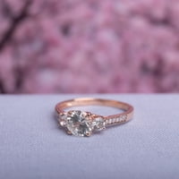 CT Miabella CT Morganite и Diamond Accent 10kt Rose Gold Halo Wedding Ring