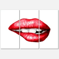 ДизајнАрт „Секси мавта со подуени девојки усни гризе“ модерно печатење на wallидови од платно