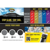 Gila® Basic 20% VLT Automotive Window Tint DIY Glare Control UV блокирање 2ft 6,5ft