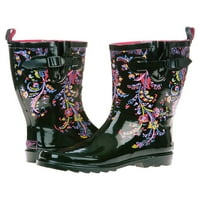 Засекогаш млади женски цветни печатени чизми за дожд