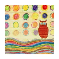 Трговска марка ликовна уметност „Пердуви, точки и ленти IV Детска уметност“ платно уметност од Ингрид Бликсст