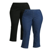 RealSize Womens 4-џеб за влечење на фармерки за влечење, 2-пакет