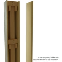 Ekena Millwork 8 W 4'H Pecky Cypress Endurathane Fau Wood Wood Non-Tapered Square Column Wrap со стандарден капитал и база