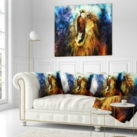 Дизајнрт Моќен лав кој се појавува - перница за фрлање животни - 16x16
