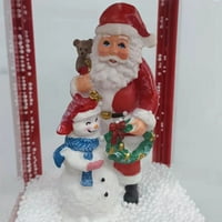 Оставете го снегот серија 49 Музичка мини улична ламба со сцена на Дедо Мраз и Снежен човек, каскаден снег,