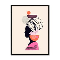 Дизајн на „Етнички портрет на афроамериканка“ модерна врамена платно wallидна уметност печатење