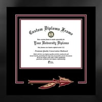 Државен универзитет во Флорида 14W 11ч духовен диплома Менхетен црна рамка со бонус кампус слики литограф