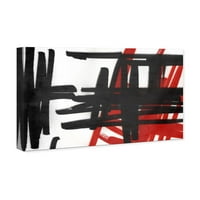 Wynwood Studio Апстрактна wallидна уметност платно „Најдобри денови“ форми - црна, црвена боја