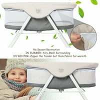 Gyma Traveling Rocking Crib Portable Babid Bedidide BassiNet со носење торба сива