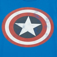 Графичка маица со кратки ракави на капетан Америка, големини 4-18