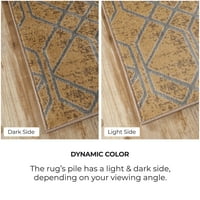 Супериорен абнер геометриски килим во затворен простор во дијаманти, 2 '3', камила сива боја