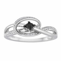 Brilliance Fine Jewelry Carat T.W. Дијамант Стерлинг сребрен моден прстен