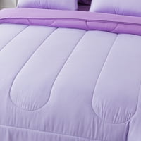 Главни цврсти пурпурни кревет во торба утешител поставен со чаршафи, крал, сите возрасти