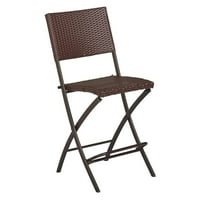 Cosco Outdoor Living Delray Wicker Bar столици, сет од 2, сини и сиви