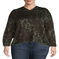 Terенски и Skyенски женски плус големина џемпер џемпер џемпер, средна тежина