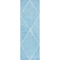 NuLoom Dotted Diamond Trellis Trellis Wool Runner килим, 2 '6', Aqua