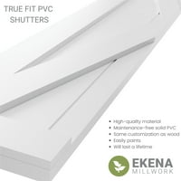 Ekena Millwork 15 W 59 H TRUE FIT PVC SINE X-BOARD FERMONE FIXED MONTING SULTTERS, PREDED