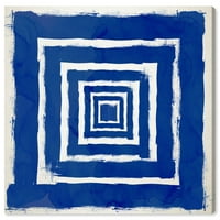 Wynwood Studio Canvas Magical Think Bleu Апстрактна геометриска wallидна уметност платно печати сина темна