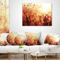 DesignArt Brown Shade Flowers in Sunshine - Перница за фрлање цвеќиња - 16x16