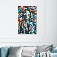 Wynwood Studio Fashion and Glam Wall Art Canvas Prints 'Katy Hirschfeld - City' портрети - сина, сива